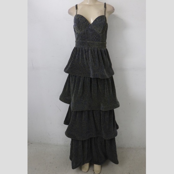 by chapter Dresses & Skirts - {By Chapter} Gold and Blue Layered Dress Sz M